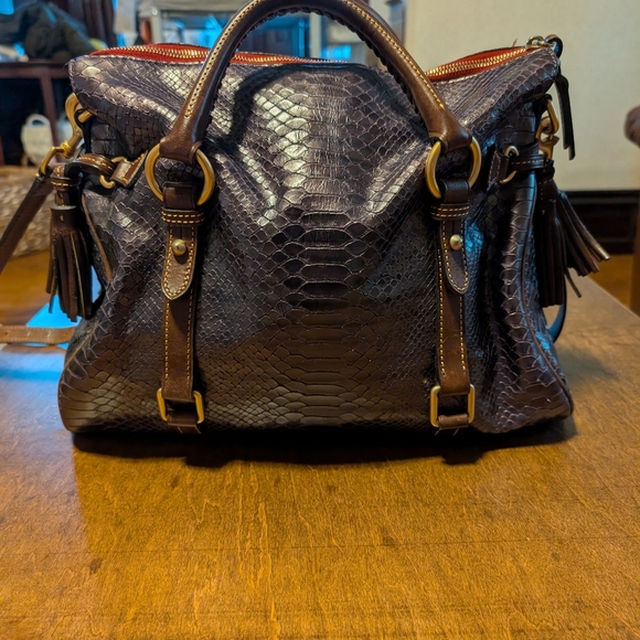 Rare Vintage Dooney And Bourke Large  Florentine Snakeskin Bag - Picture 11 of 12